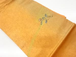 リサイクル　金彩螺鈿曲線に抽象花模様名古屋帯